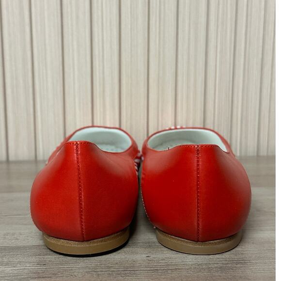 Brooks Brothers Red & White Striped Leather Ballet Flats Women’s Size 9.5 - Picture 4 of 9